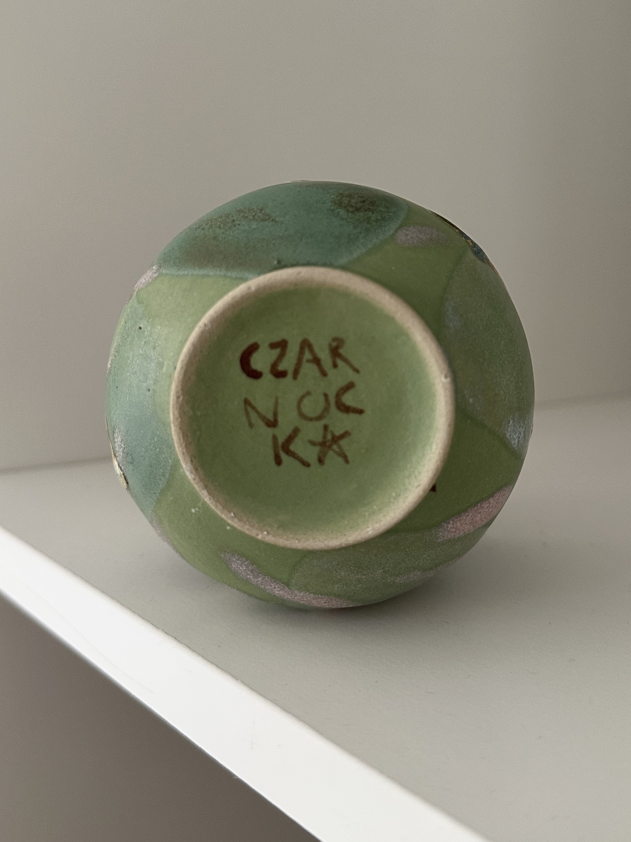 Czarka ceramiczna zielona/Przepływ/koło garncarskie zdjęcie 4