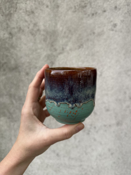 Czarka ceramiczna morska/370 ml /koło garncarskie