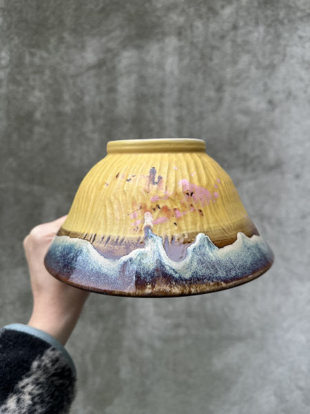 Miska R(amen)ka żółta/1100 ml/koło garncarskie 