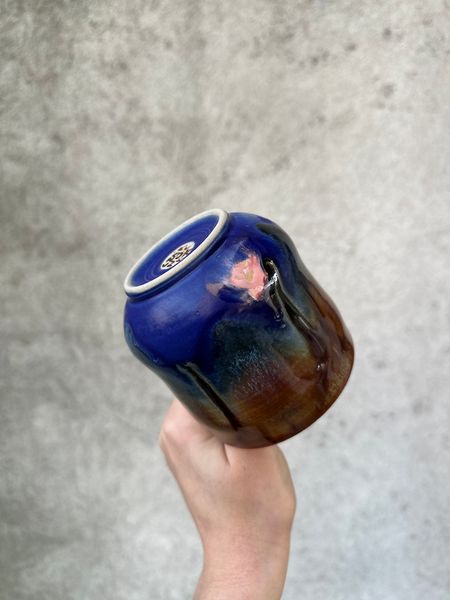 Czarka ceramiczna Przepływ/380 ml/kobalt/koło garncarskie