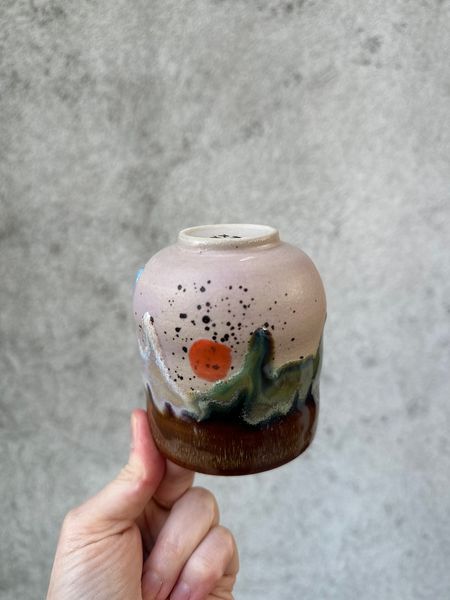 Czarka ceramiczna Przepływ/380 ml/róż/koło garncarskie